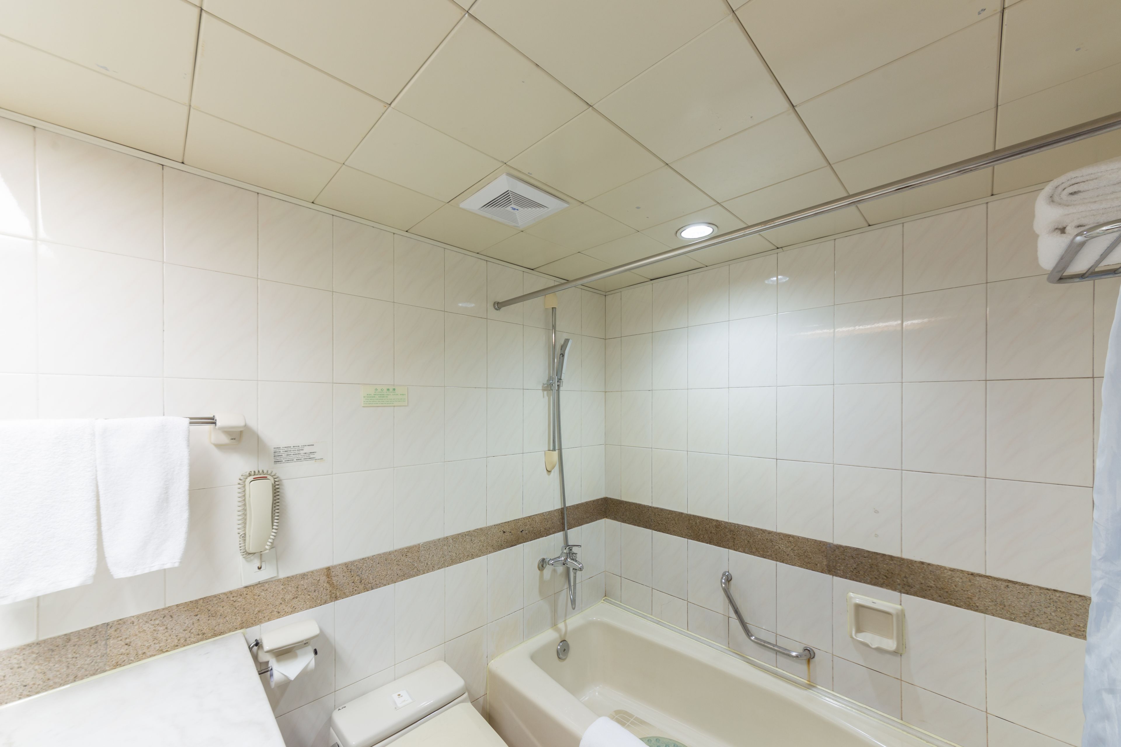 free toiletries, slippers, towels