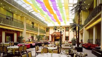 Outdoor banquet area