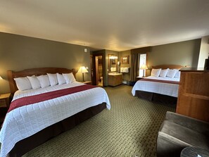 Double Room 1 Queen and 1 King bed (Not pet friendly) | Iron/ironing board, free WiFi, bed sheets