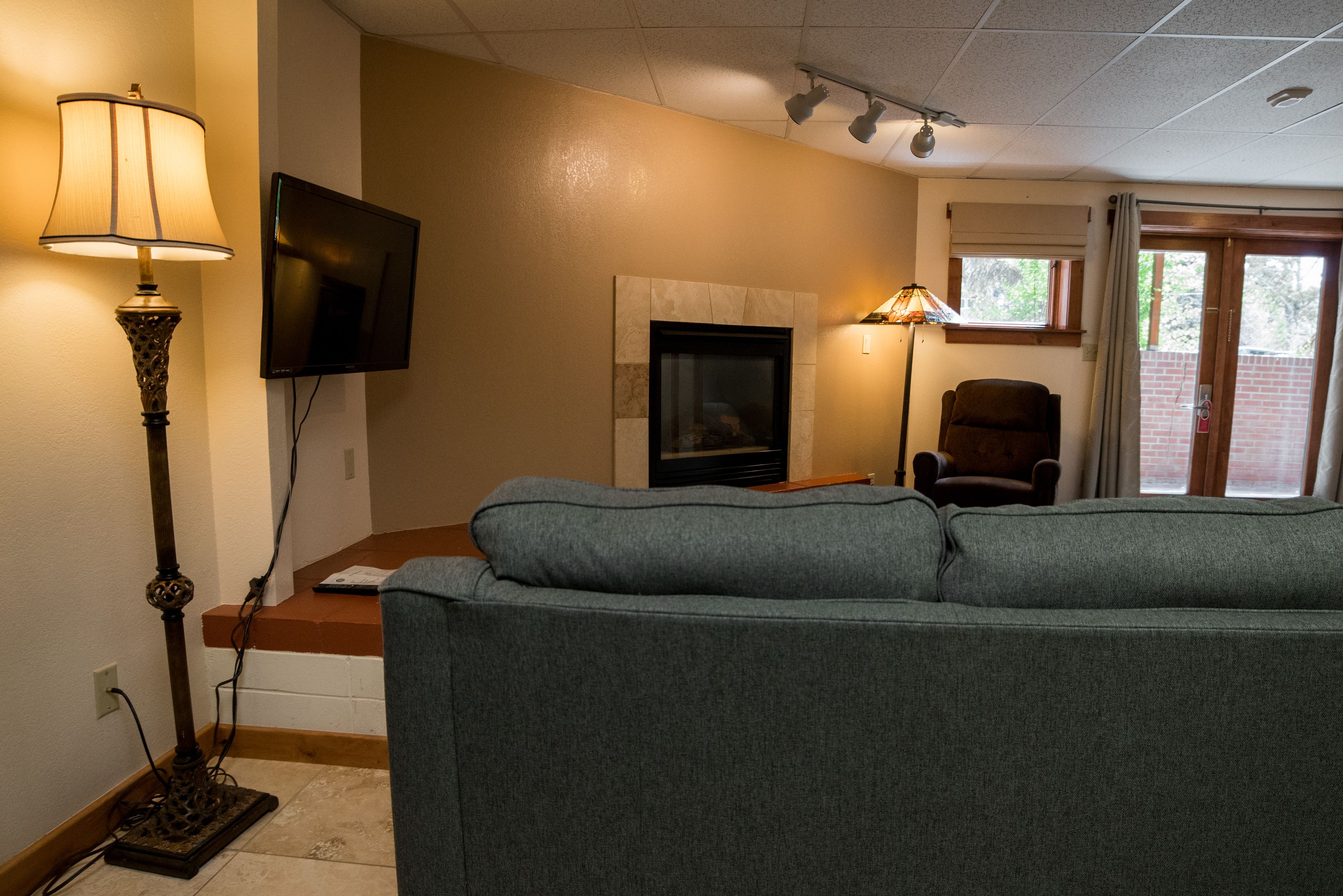 basic apartment, 2 bedrooms, pet friendly | living area | tv