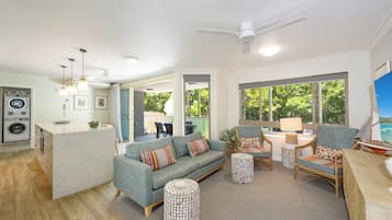 Two Bedroom Platinum Apartment | Living area | 50-inch flat-screen TV with digital channels, TV