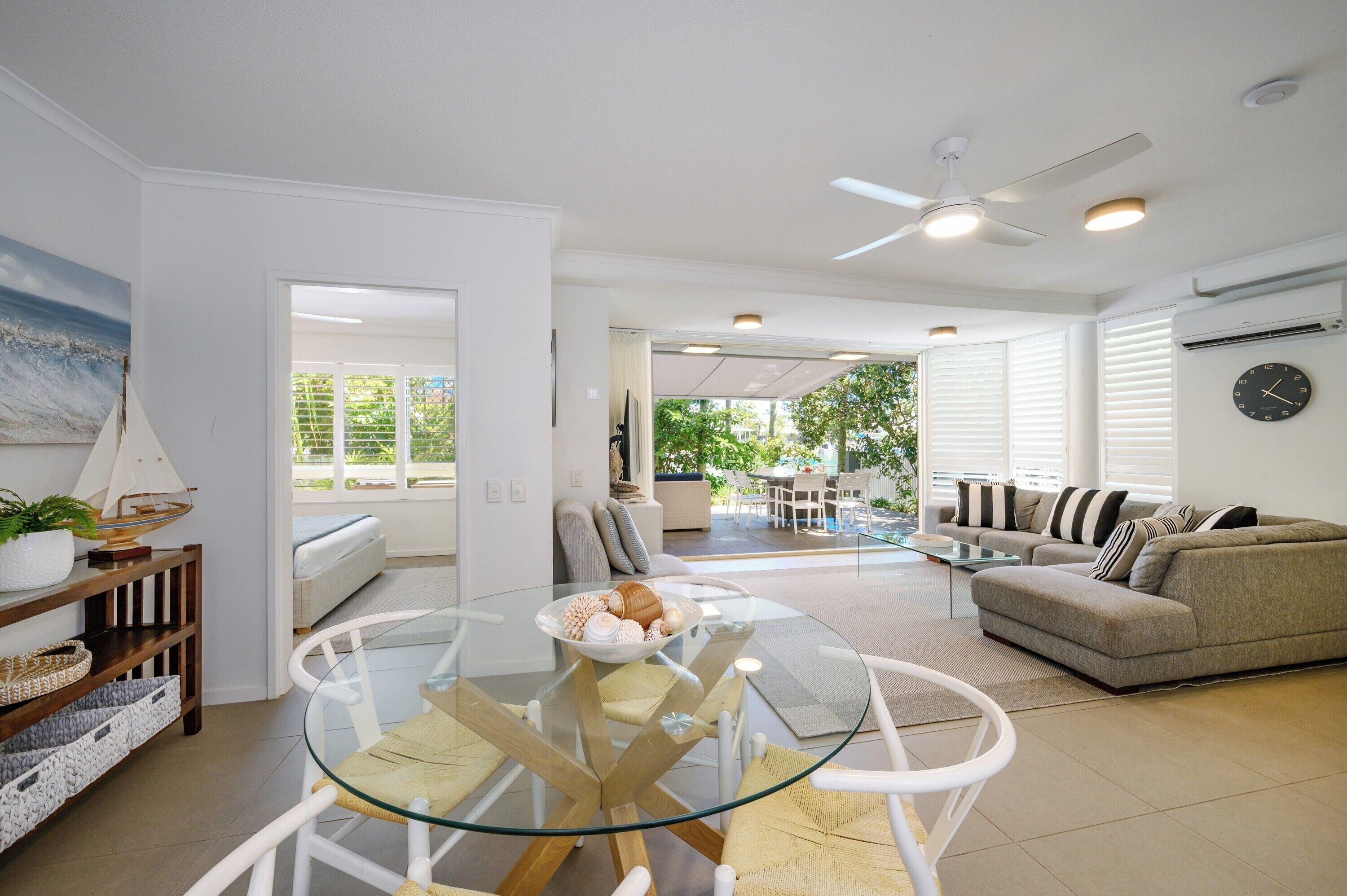 Two Bedroom Waterfront Apartment - Ground Floor | Living area | 50-inch flat-screen TV with digital channels, TV