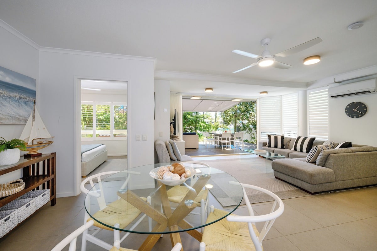 Two Bedroom Waterfront Apartment - Ground Floor | Living area | 50-inch flat-screen TV with digital channels, TV