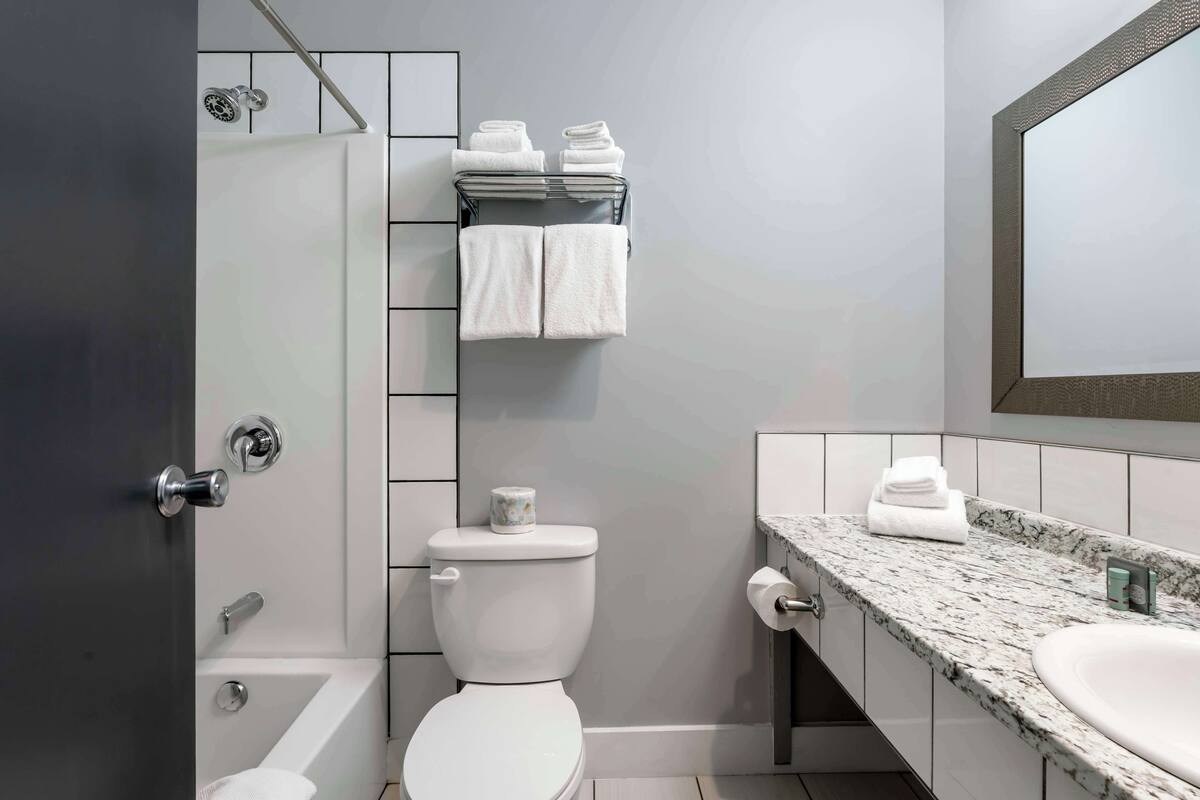 free toiletries, hair dryer, towels, soap