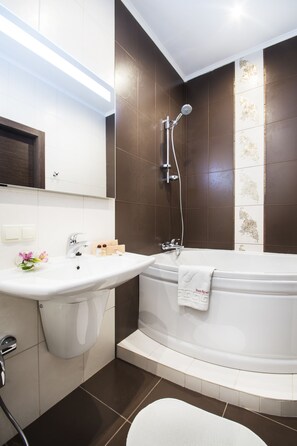 Suite, 1 Bedroom | Bathroom | Free toiletries, hair dryer, bathrobes, slippers - BonApart Hotel (Kyiv)