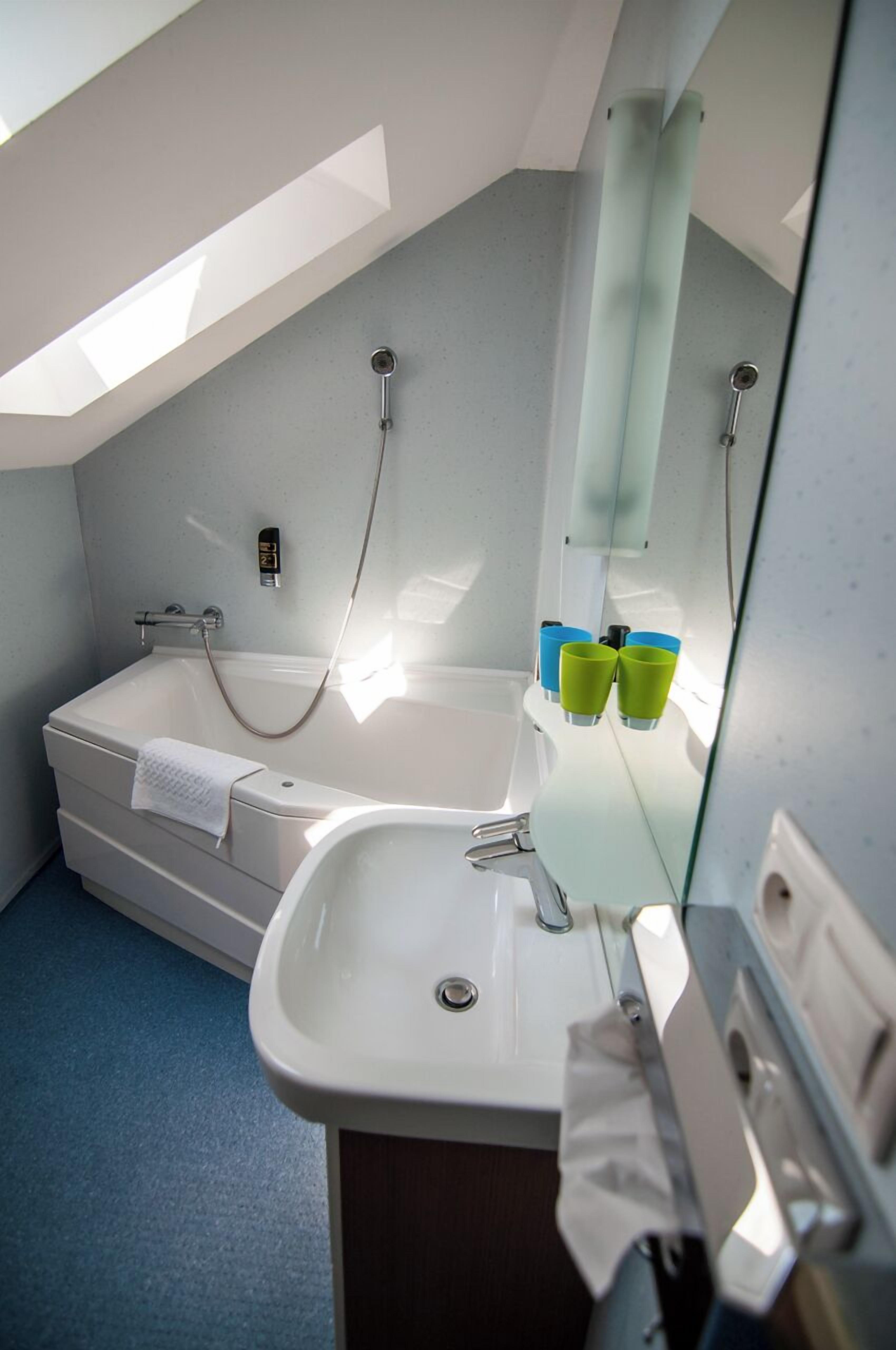 free toiletries, hair dryer, towels