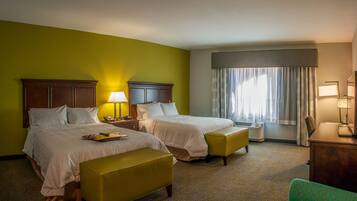 Blackout curtains, iron/ironing board, free cots/infant beds, free WiFi