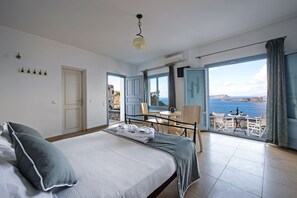 Superior Room, Sea View (& Volcano view) | In-room safe, desk, soundproofing, iron/ironing board - Apanemo Hotel (Santorini)
