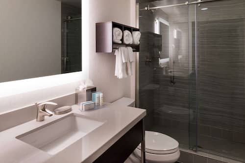 Kamer, 2 queensize bedden, koelkast | Badkamer met douche