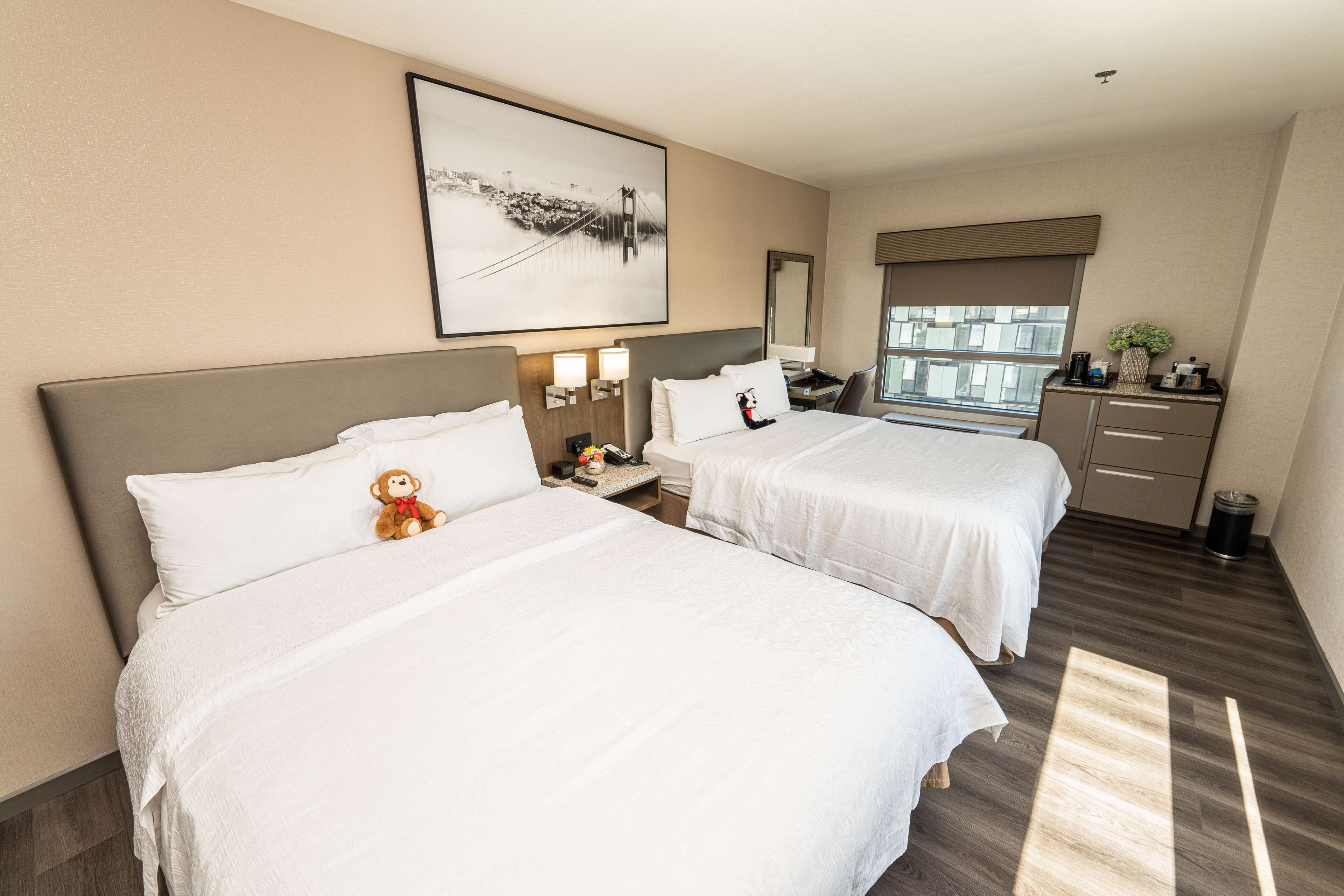 room, 2 queen beds, city view | in-room safe, blackout curtains, free wifi, bed sheets