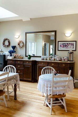 Enjoy meal preparation and dining in this well-appointed kitchen with a central island and dining area.