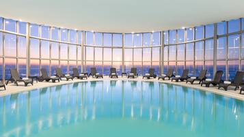 Indoor pool, pool loungers