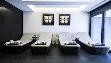 Sauna, body treatments, aromatherapy, deep-tissue massages