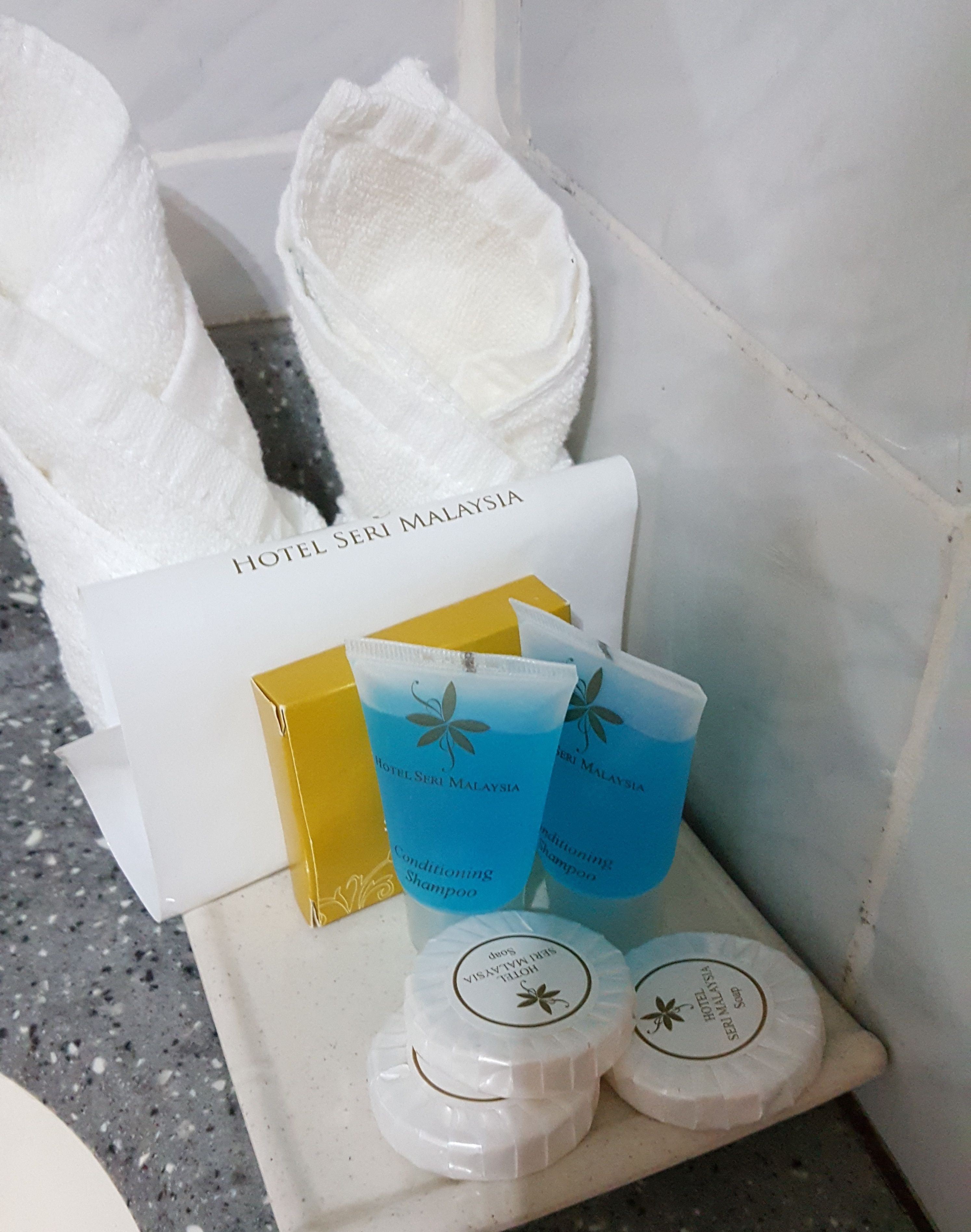 shower, free toiletries, bidet, towels