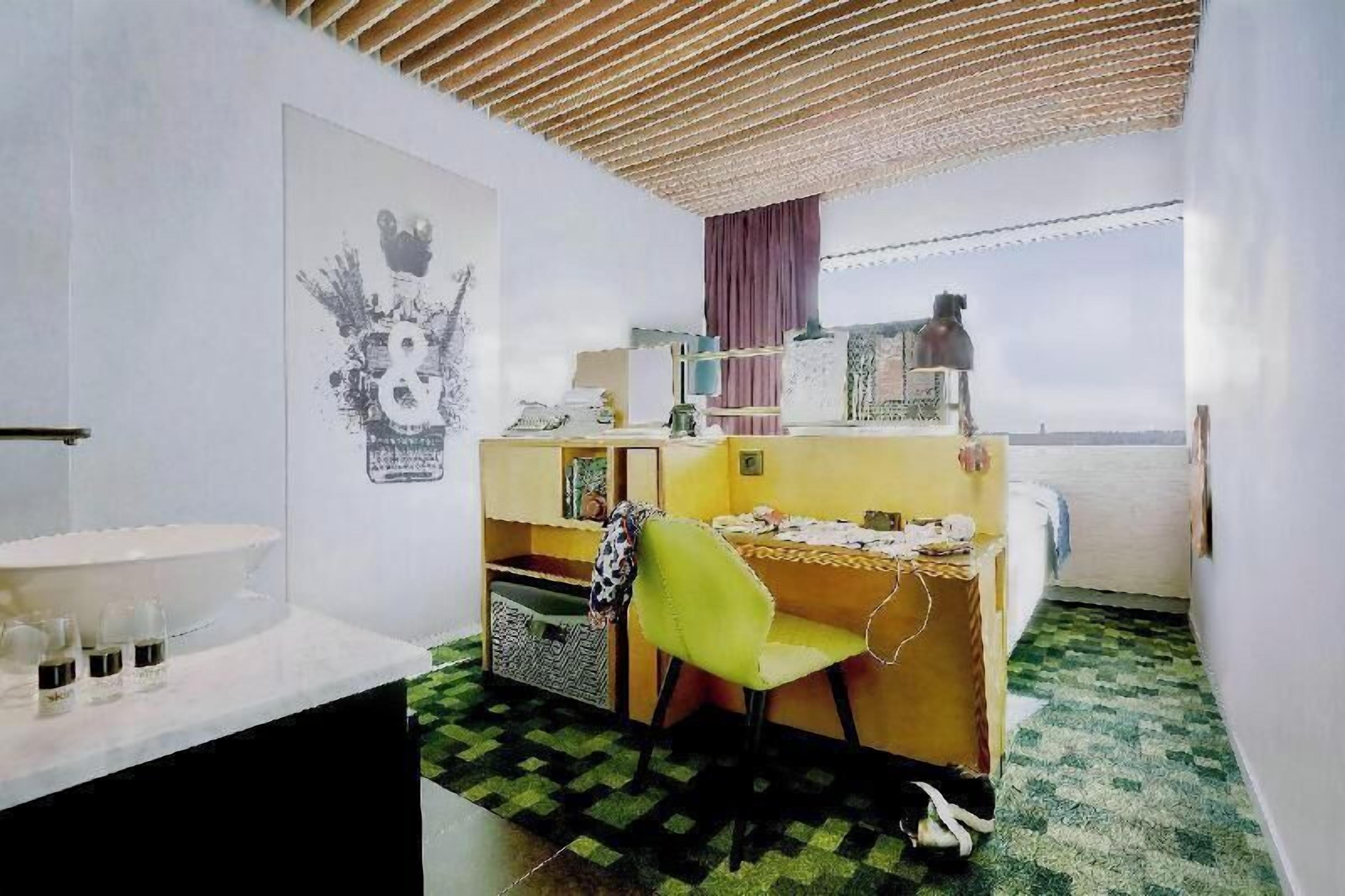 Tallelokero huoneessa, kannettavalle tietokoneelle sopiva työtila