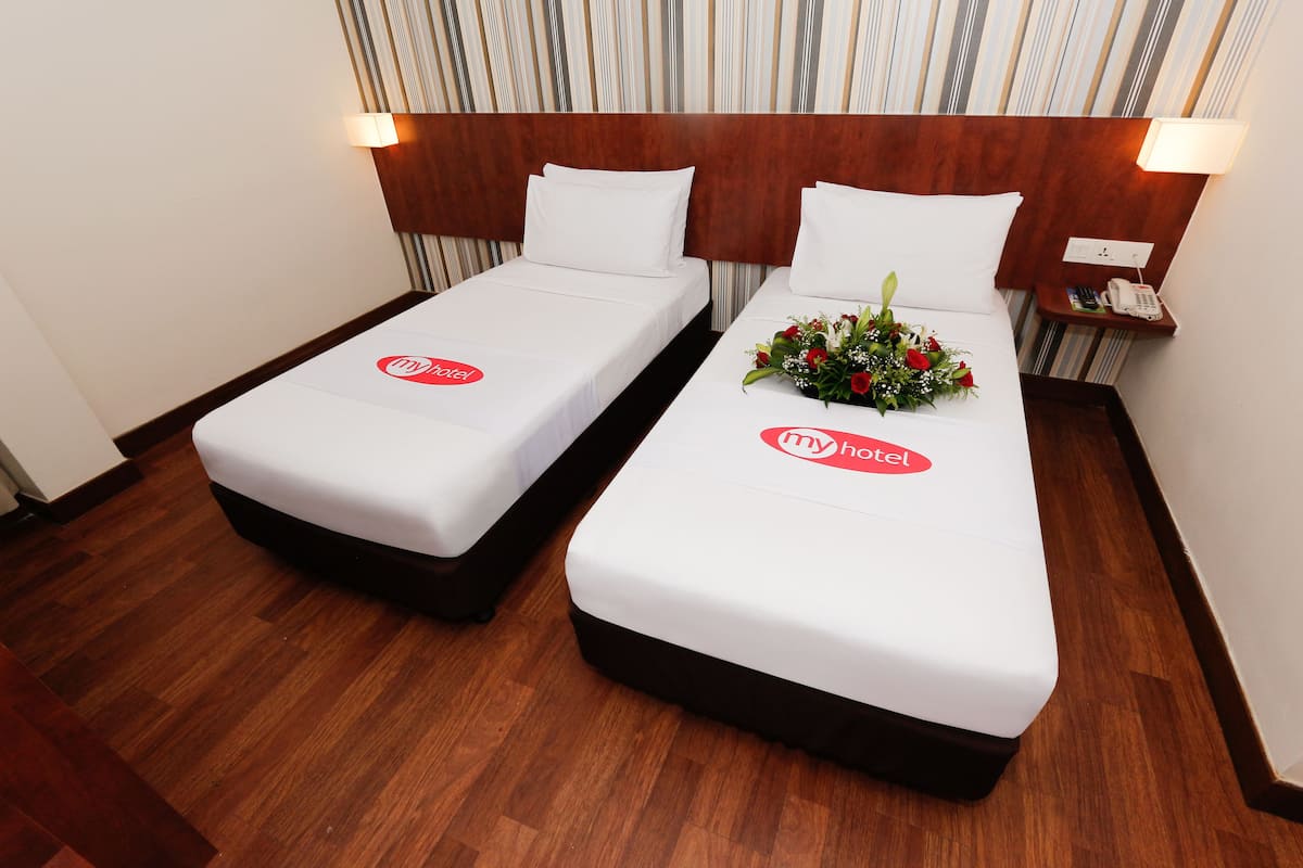 Deluxe Twin Room | Minibar, in-room safe, desk, laptop workspace