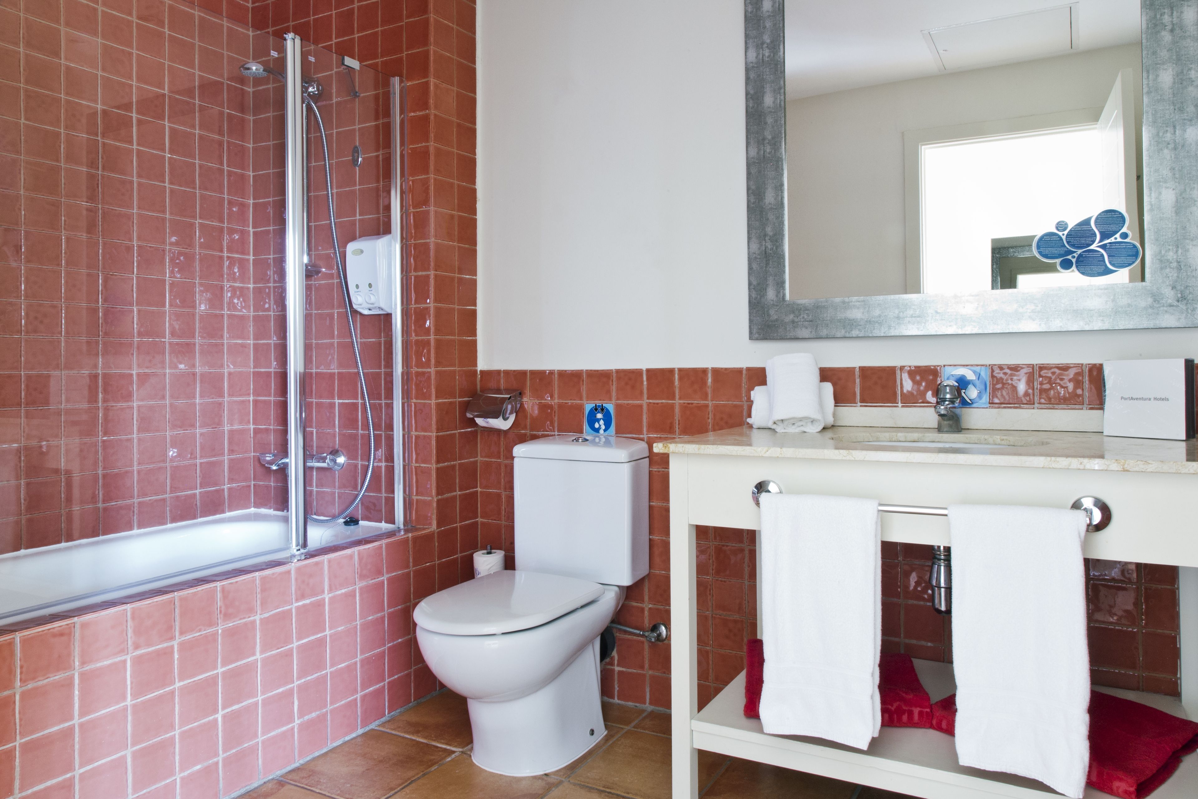 free toiletries, hair dryer, towels