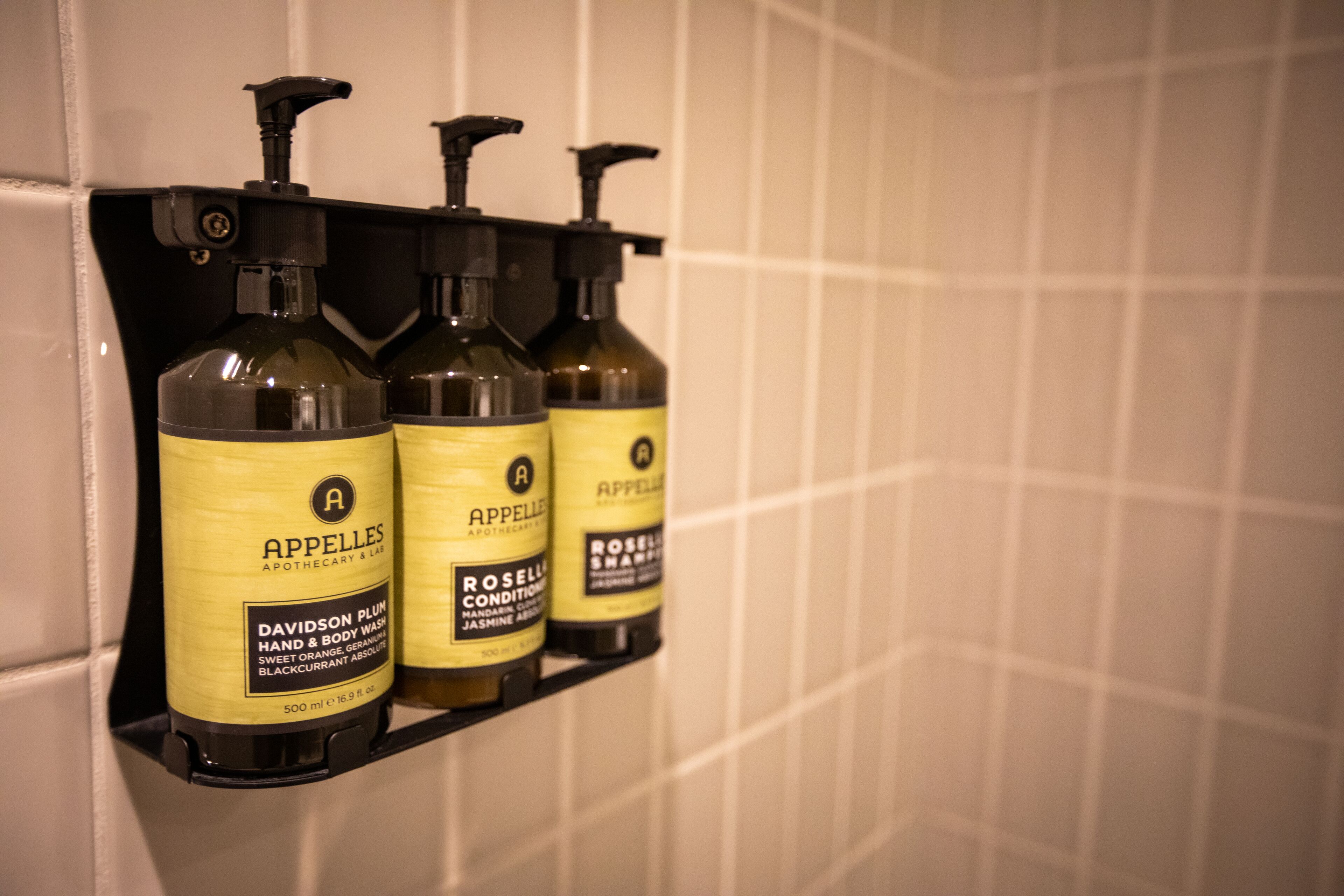 free toiletries, hair dryer, towels