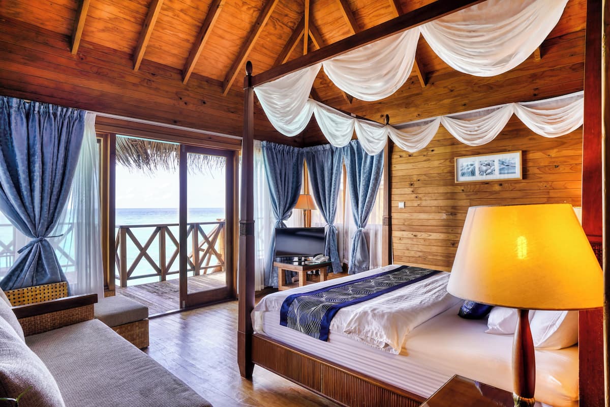 water villa | 1 bedroom, minibar, in-room safe, individually decorated