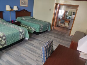 Standard Room, 2 Queen Beds | Desk, iron/ironing board, free WiFi, bed sheets
