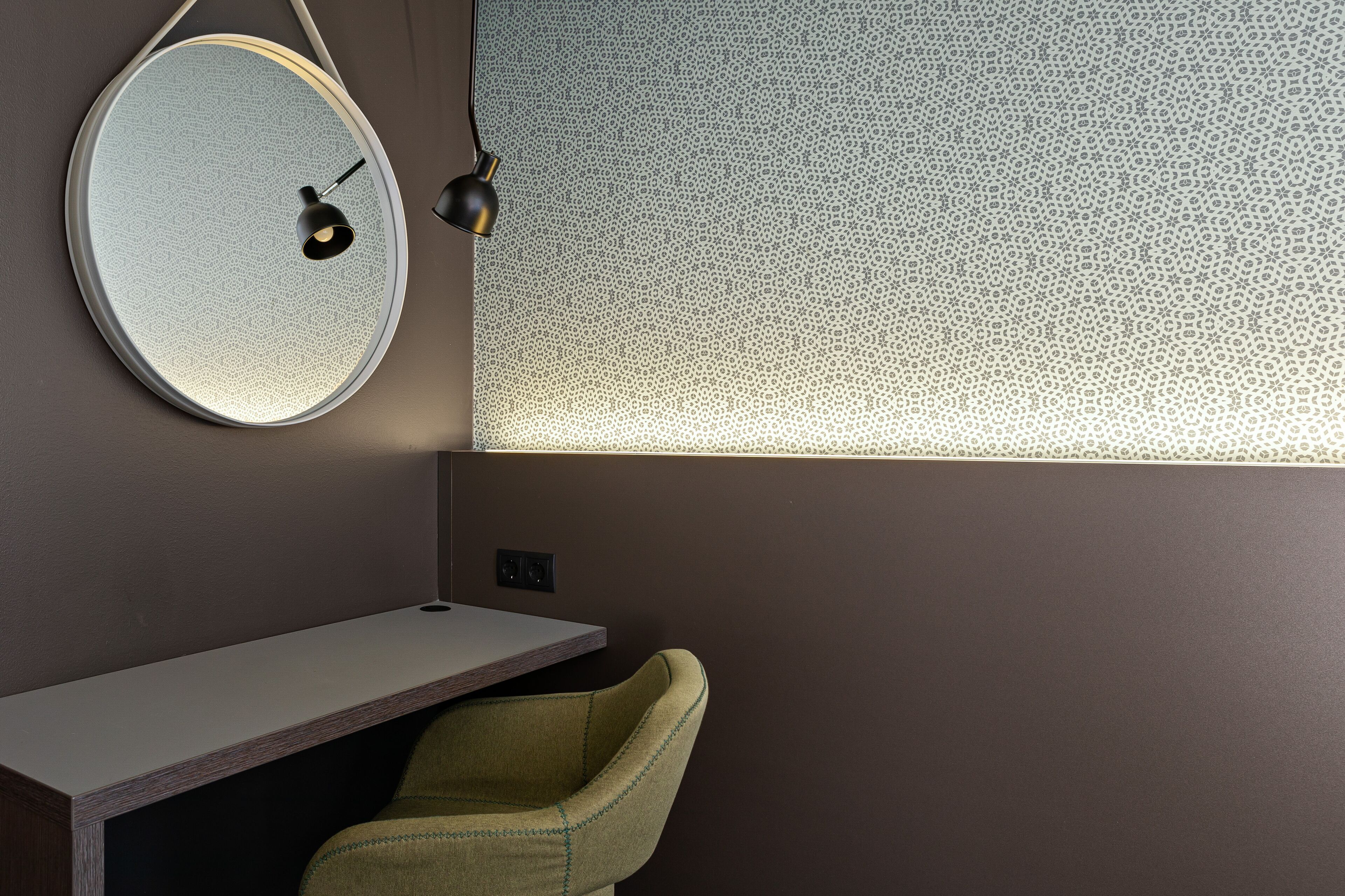 compact double | 1 bedroom, premium bedding, desk, soundproofing