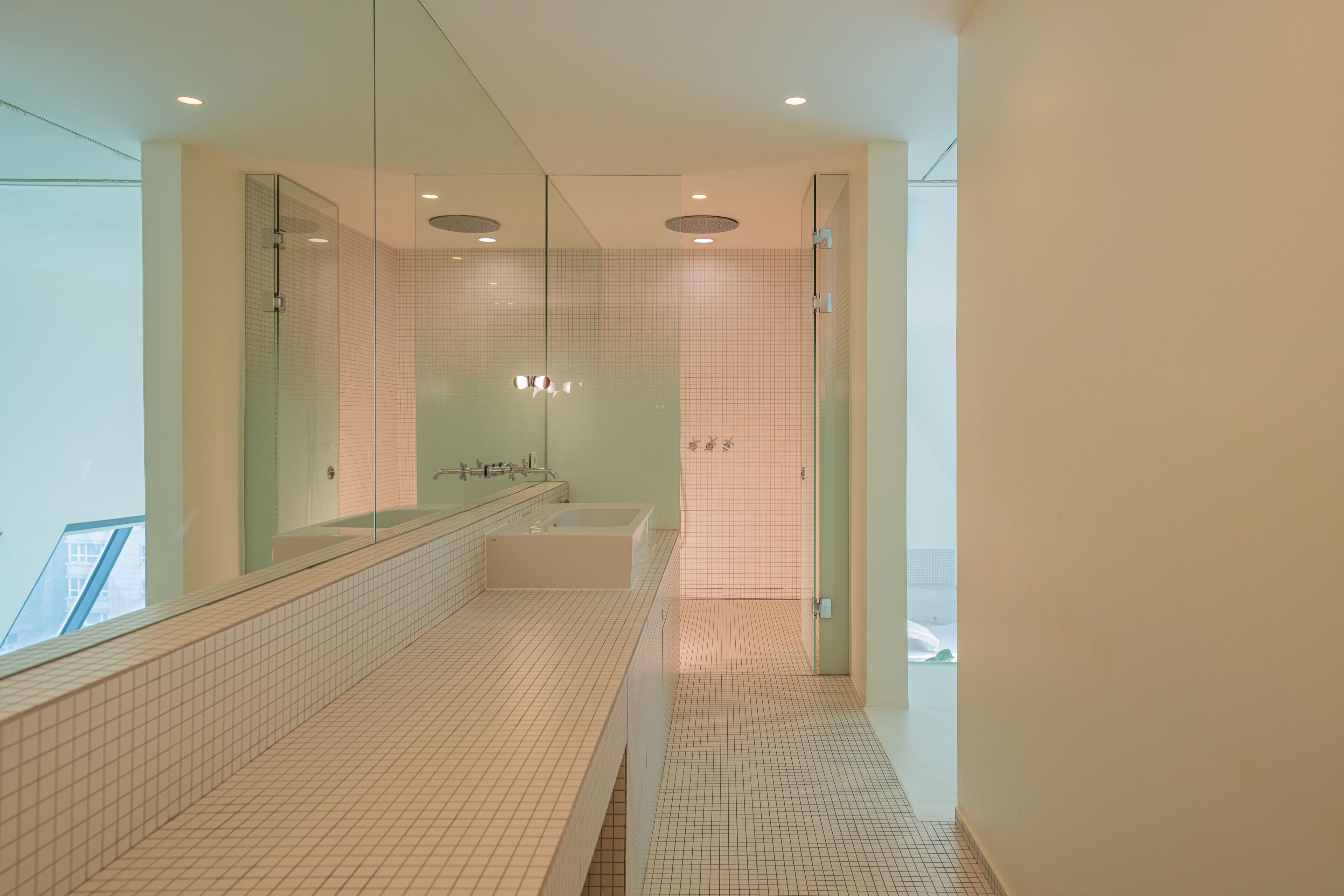 spa pool penthouse | bathroom | separate bathtub and shower, deep-soaking bathtub, rainfall showerhead