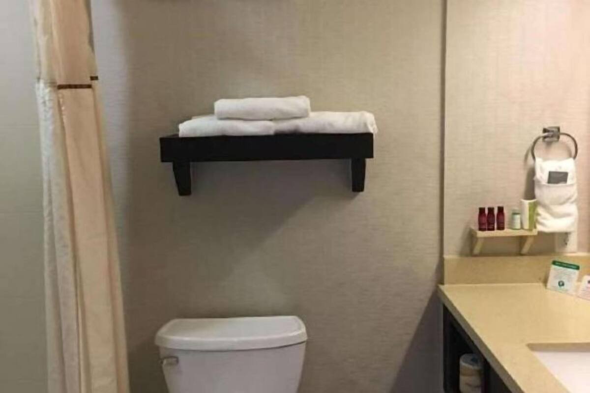 Bathroom | Combined shower/bathtub, free toiletries, hair dryer, towels