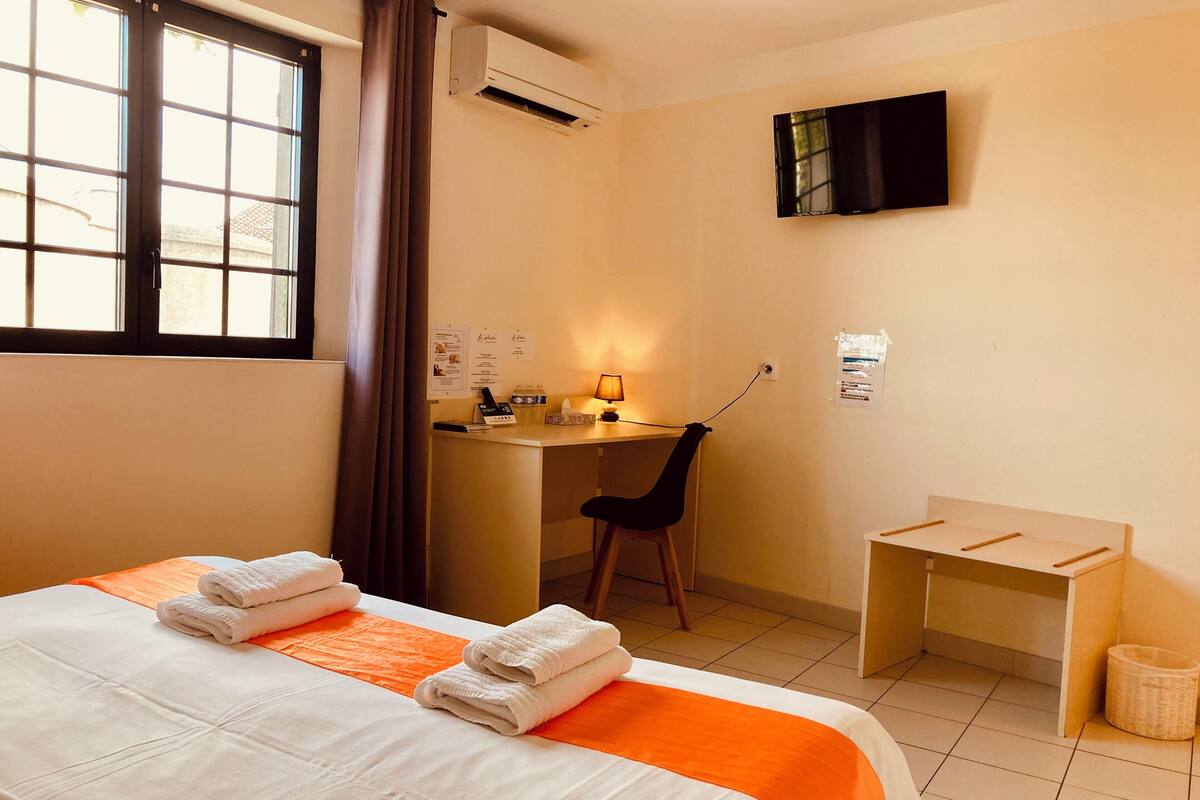 classic double room, 1 double or 2 single beds | premium bedding, desk, laptop workspace, iron/ironing board