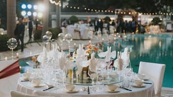 Outdoor banquet area