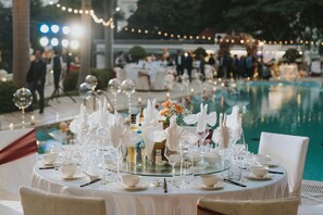Outdoor banquet area