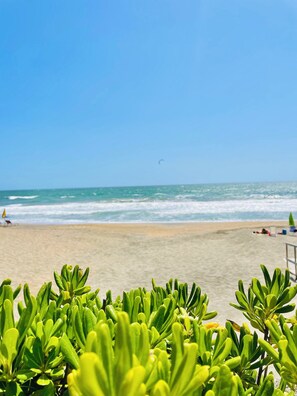 On the beach, beach shuttle, sun loungers, beach umbrellas - Minturnae Hotel (Minturno)