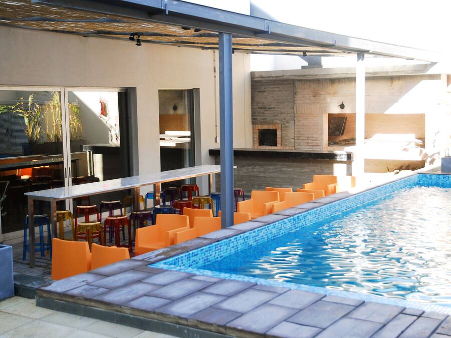 Outdoor pool, pool loungers