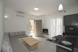 Apartment, 2 Bedrooms | Living area | Flat-screen TV - AC Village Christoulis (Mykonos)
