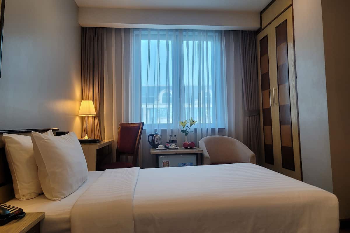 Literie de qualité supérieure, couette en duvet d'oie, minibar