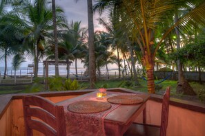 Breakfast, lunch served; local and international cuisine, beach views 