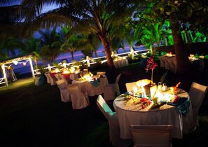 Outdoor banquet area