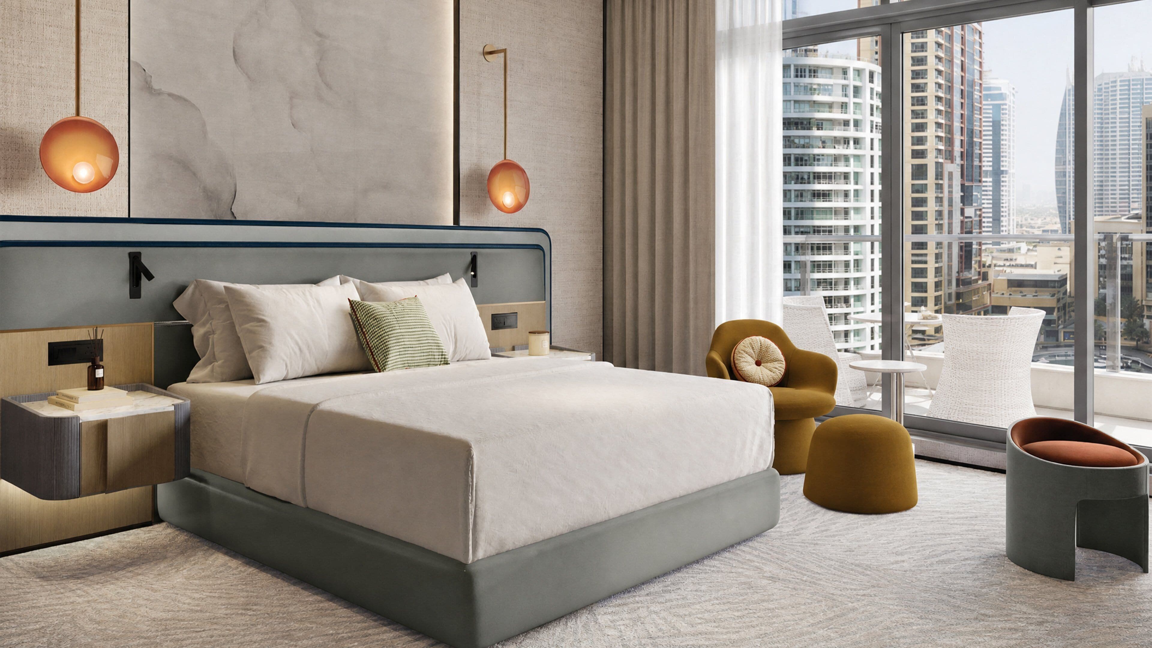 Habitación Premium, 1 cama de matrimonio grande, balcón, vistas al puerto deportivo | Ropa de cama de alta calidad, minibar, caja fuerte y escritorio