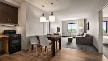 Suite, 2 Bedrooms | Private kitchen | Full-size fridge, microwave, stovetop, dishwasher