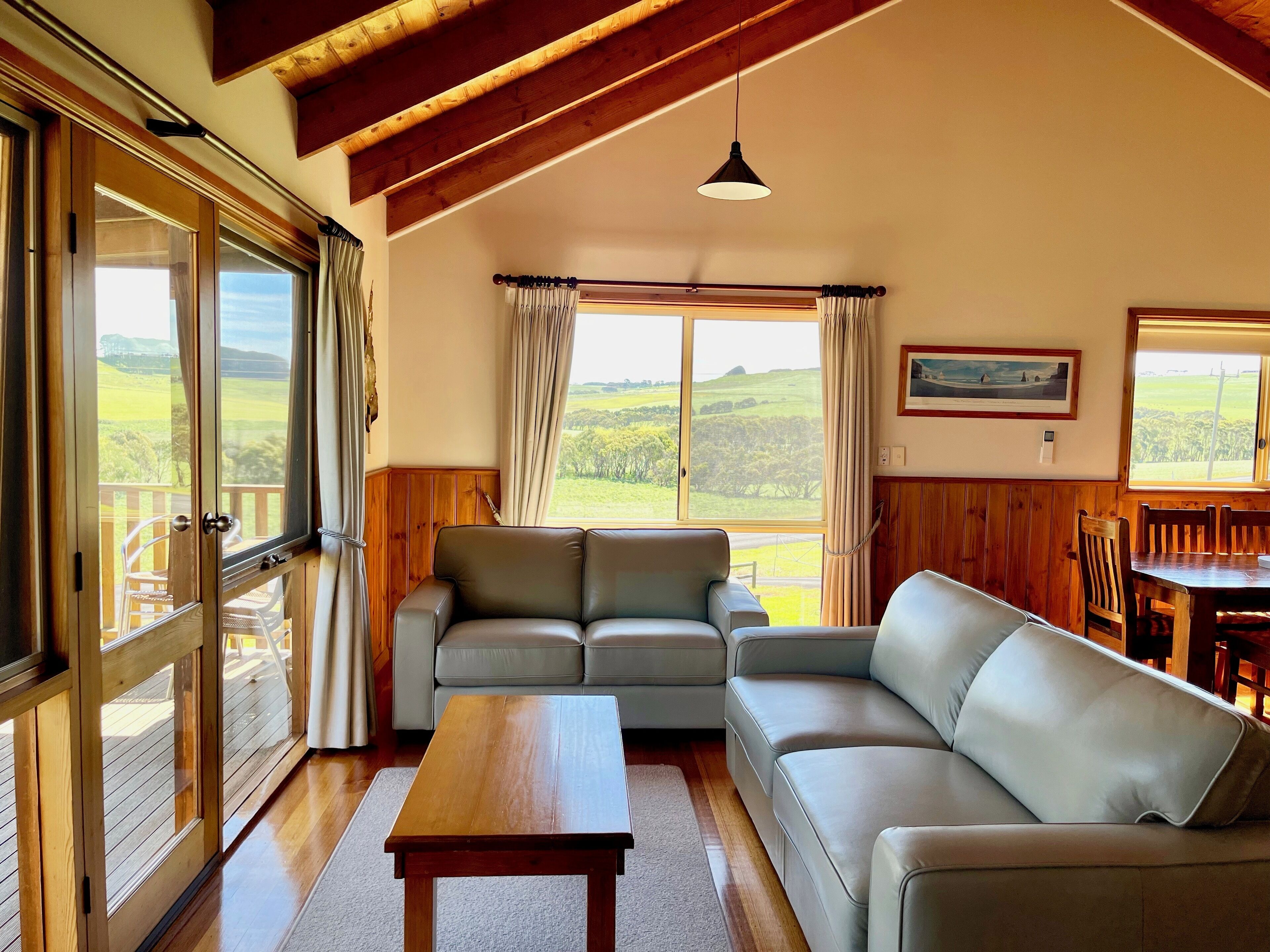 Two Level 2 Bedroom Wattle Cottage with Woodfire | Living area