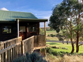 Two Level 2 Bedroom Wattle Cottage with Woodfire | Garden view