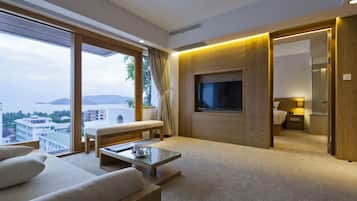 Free minibar items, in-room safe, desk, blackout curtains