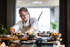 Daily buffet breakfast for a fee