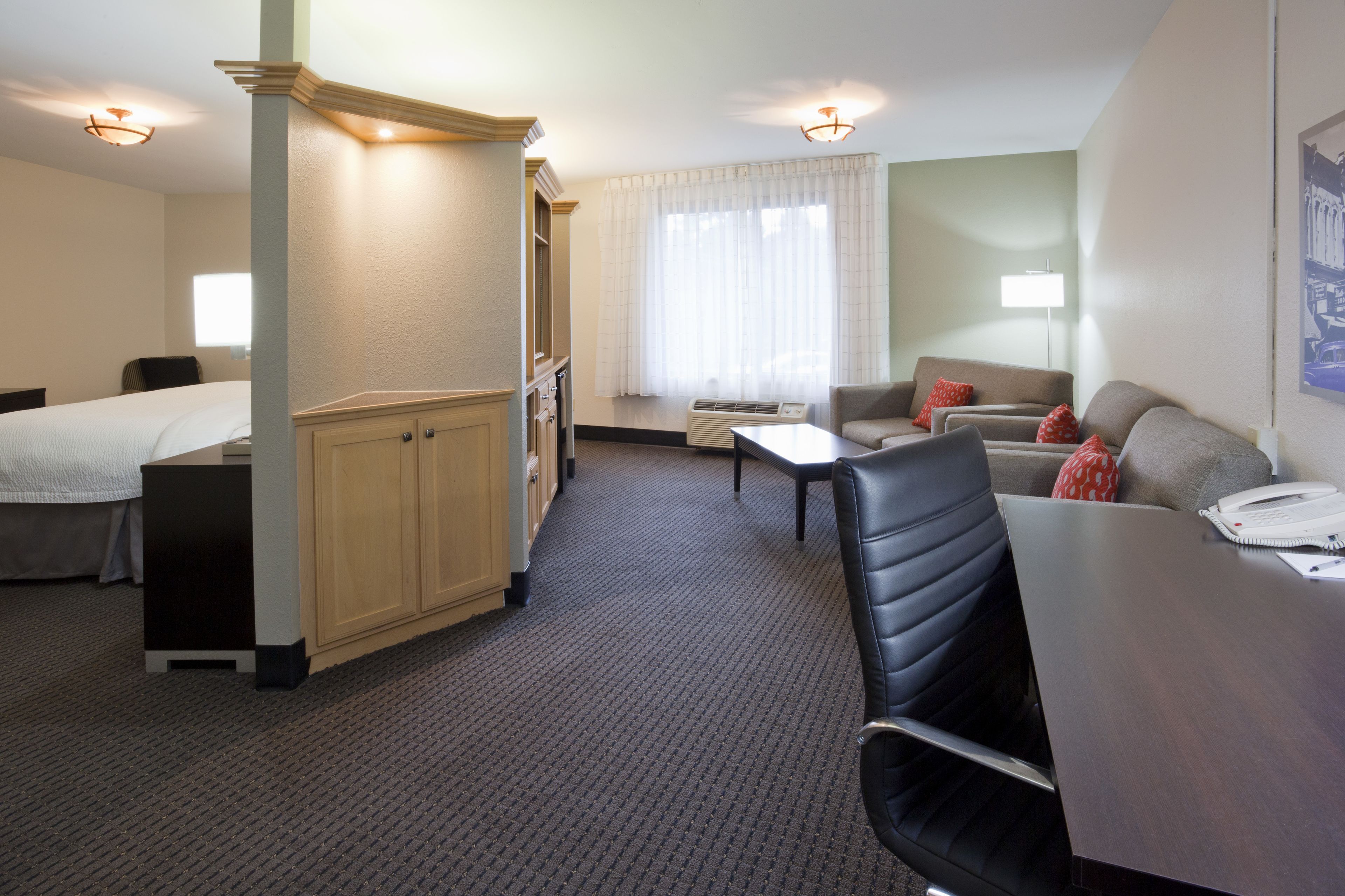 down duvets, desk, laptop workspace, iron/ironing board