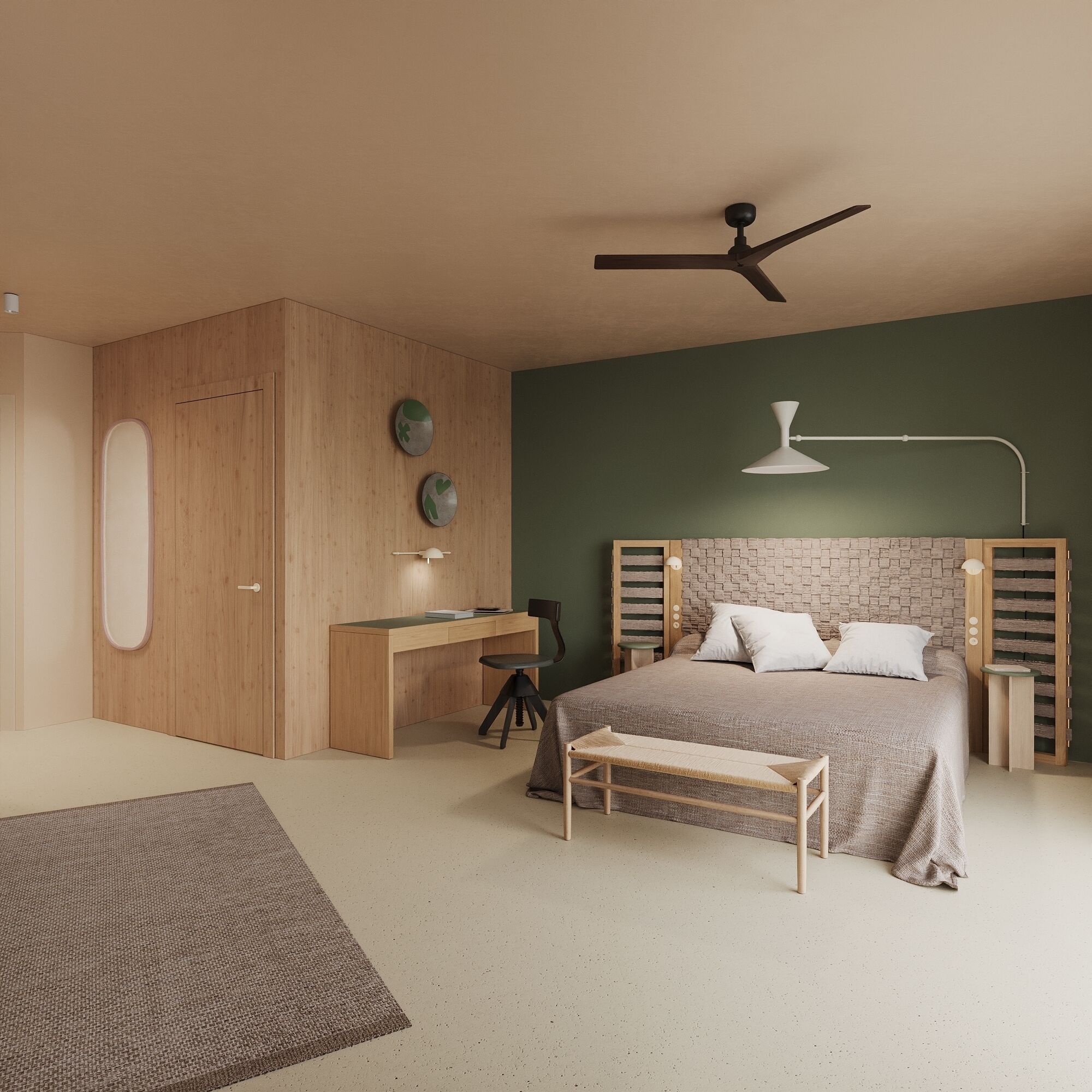 deluxe double room | in-room safe, individually furnished, desk, soundproofing