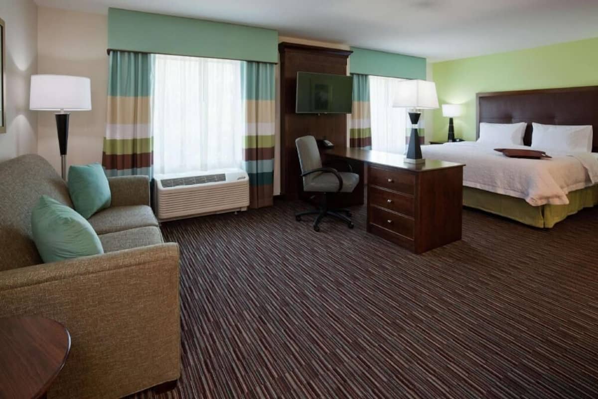 In-room safe, desk, laptop workspace, blackout curtains