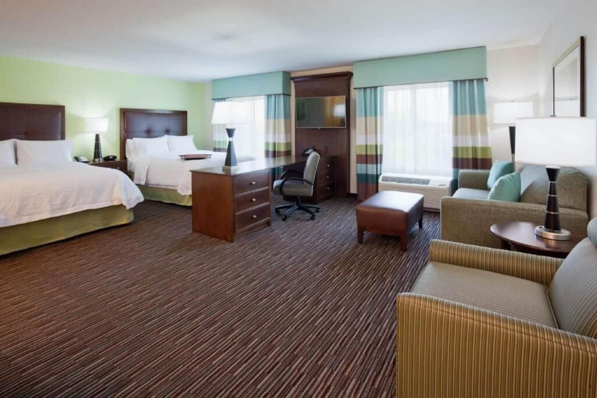 In-room safe, desk, laptop workspace, blackout curtains