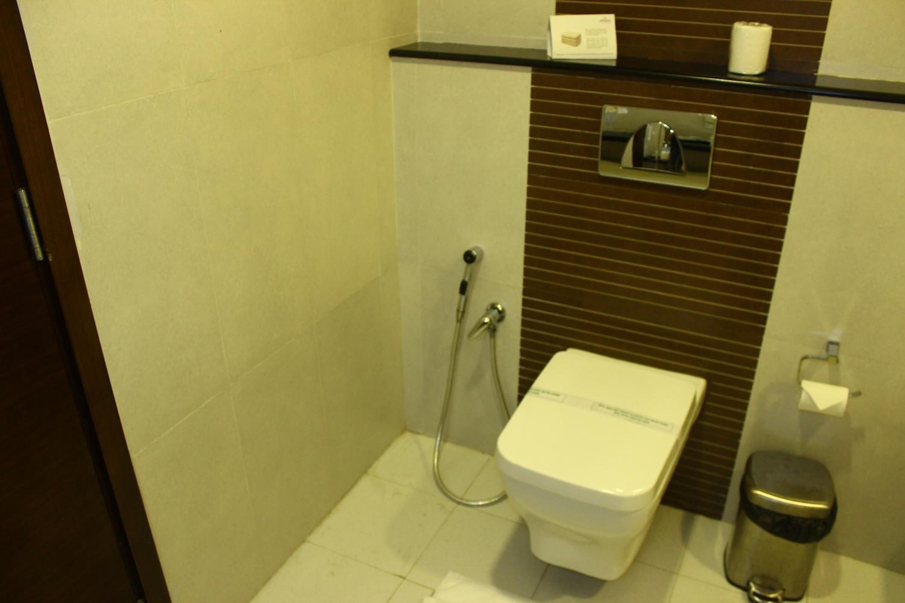 free toiletries, hair dryer, slippers, towels