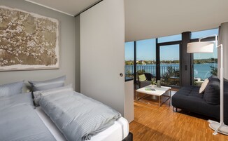 Premium Apartment, Lake View, Corner | In-room safe, individually furnished, soundproofing, iron/ironing board