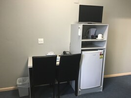 Desk, free WiFi, bed sheets
