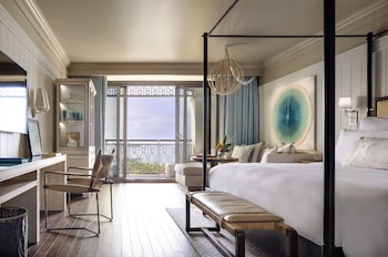 Premium bedding, minibar, in-room safe, desk at Rosewood Baha Mar